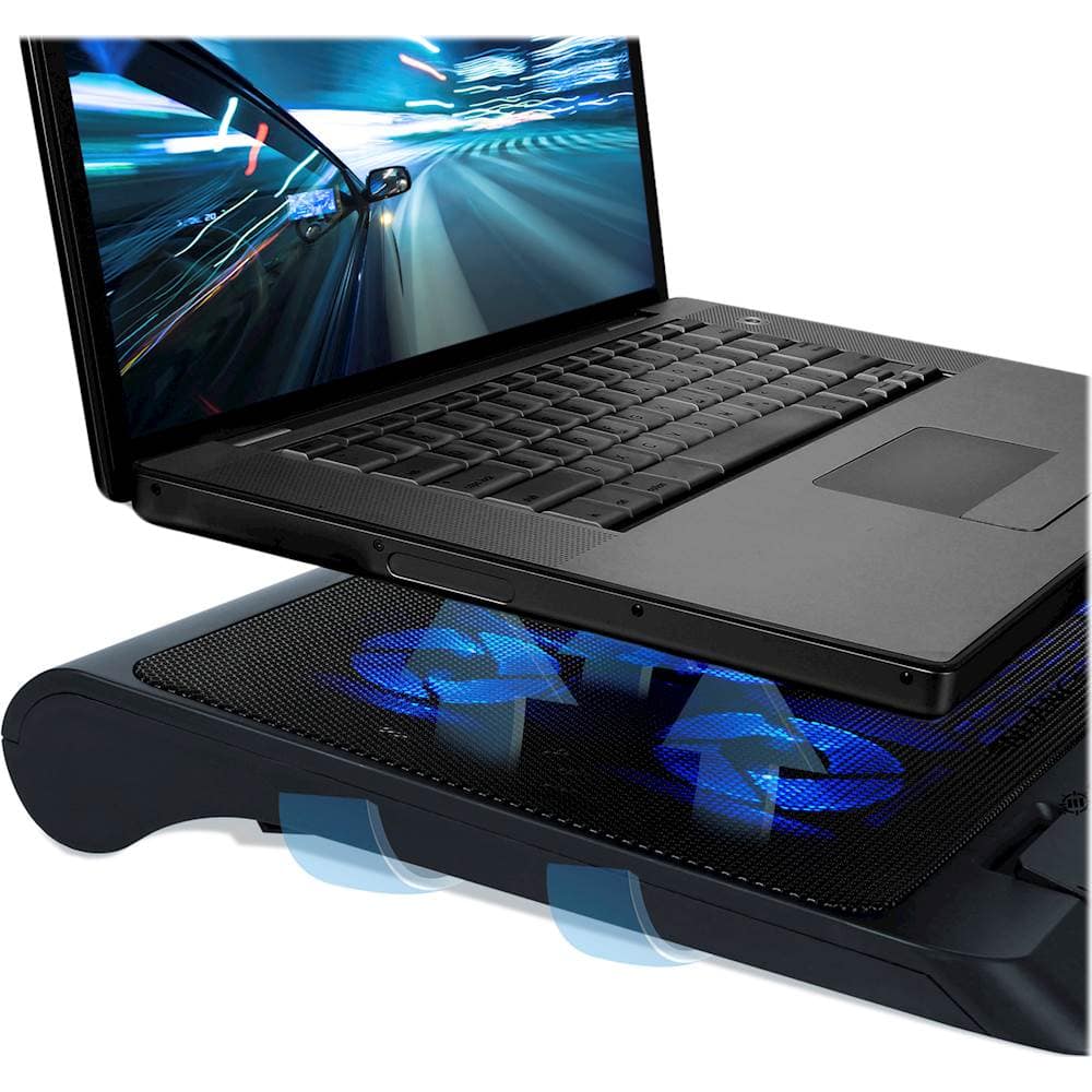 Gaming Laptop Sitting on a Cooling Pad
